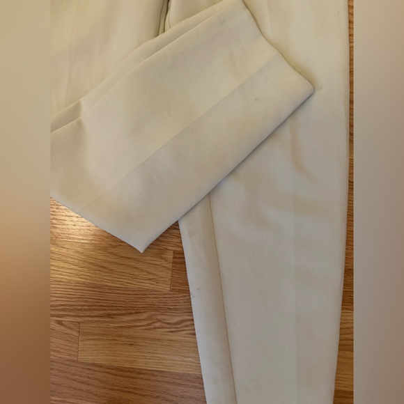 Zara cream trouser pants with fabric-covered belt - Picture 9 of 13